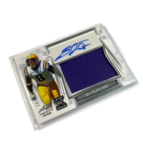 BJ Ojulari 2023 Leaf Trinity Football Rookie Patch Auto /99 LSU Tigers - Picture 4 of 6
